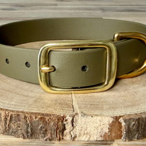 Halsband aus Biothane mit Messing Beschlägen